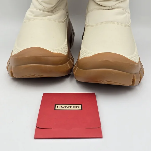 NIB NWT Hunter Intrepid Tall Rain/Snow Boots, White Willow/Gum, Women's 6 - Picture 11 of 16